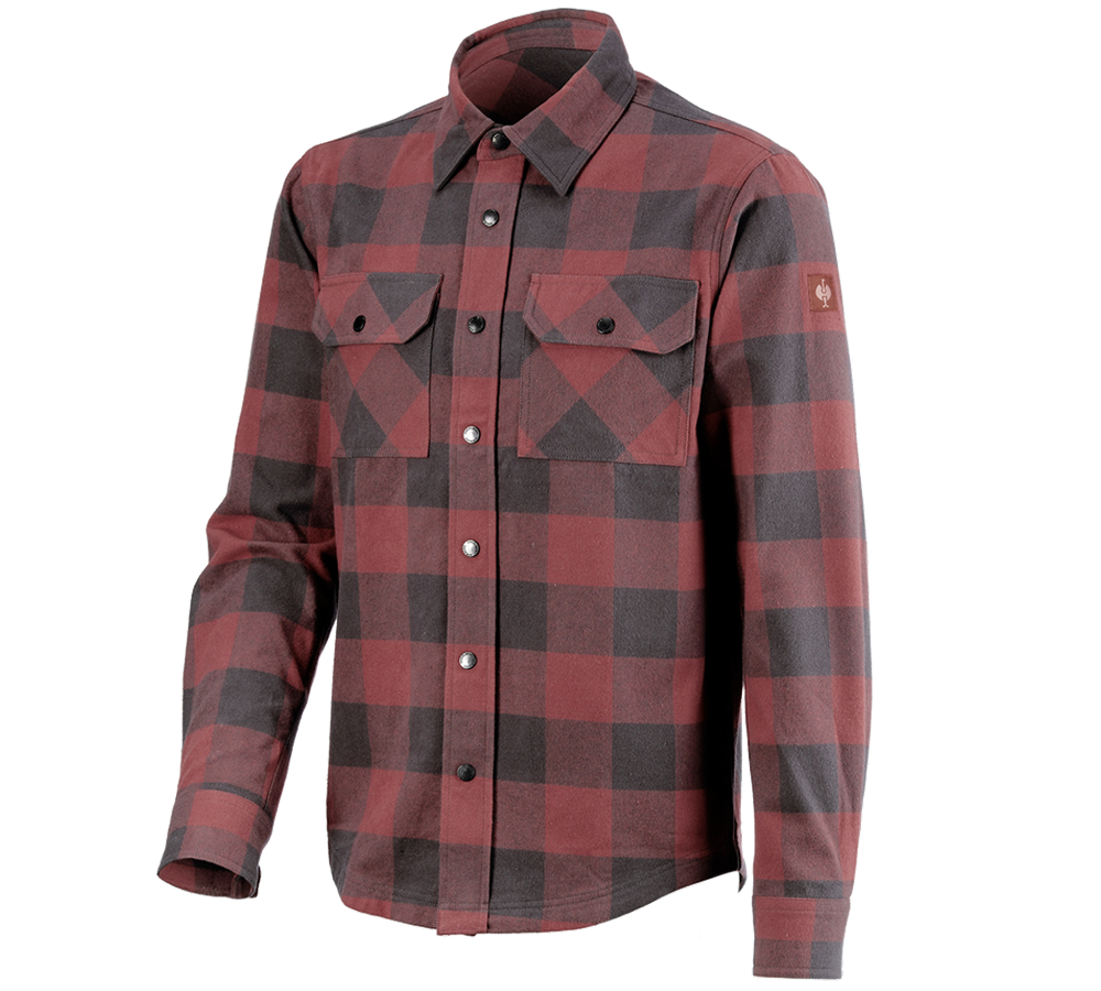 Maglie | Pullover | Camicie: Camicia a scacchi e.s.iconic + rosso ossido/grigio carbone