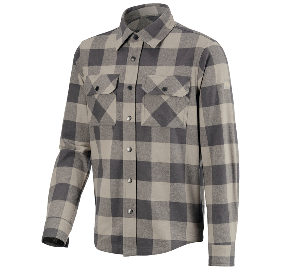 Maglie | Pullover | Camicie: Camicia a scacchi e.s.iconic + grigio delfino/grigio carbone