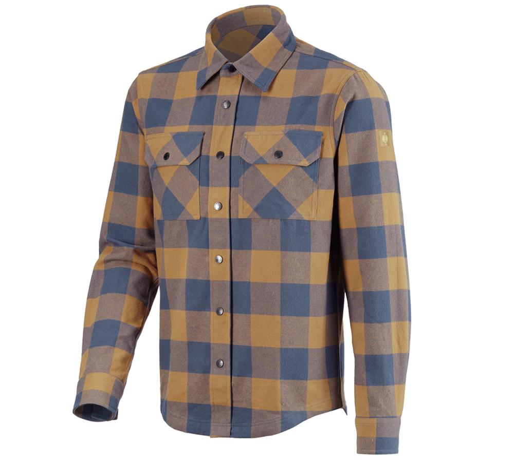 Maglie | Pullover | Camicie: Camicia a scacchi e.s.iconic + marrone mandorla/blu ossido