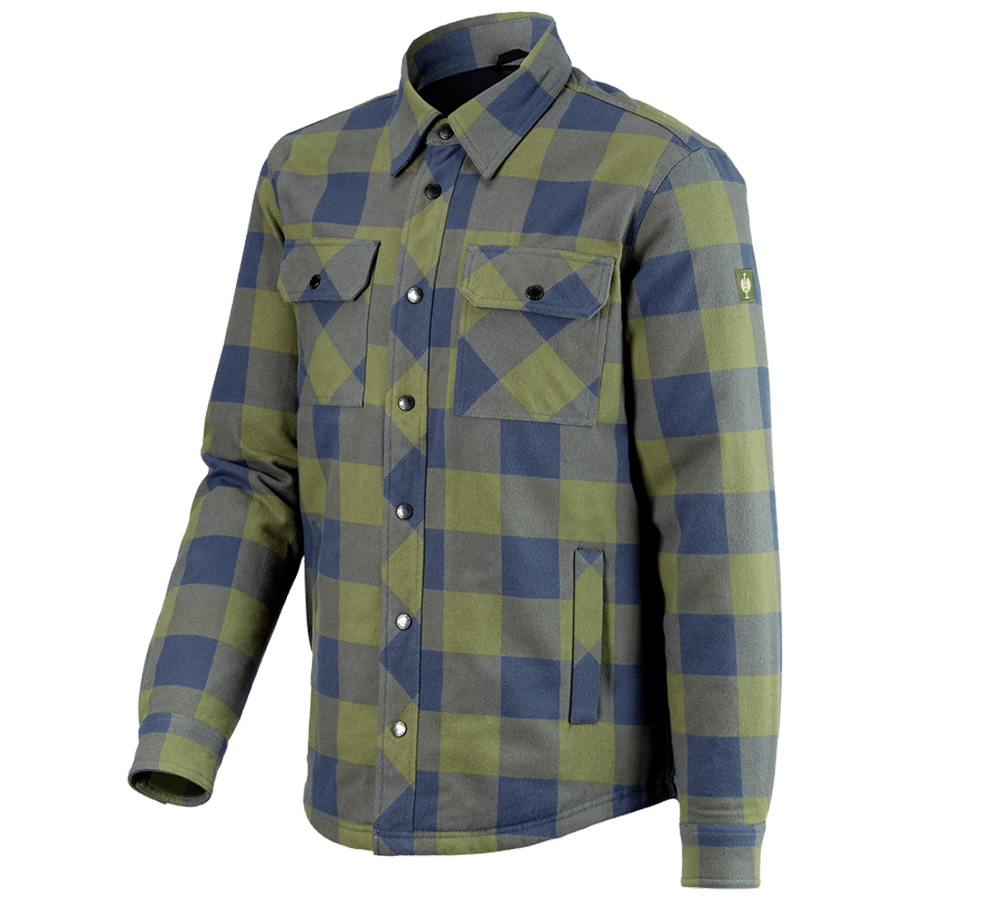Maglie | Pullover | Camicie: Camicia a scacchi Allseason e.s.iconic + verde montagna/blu ossido
