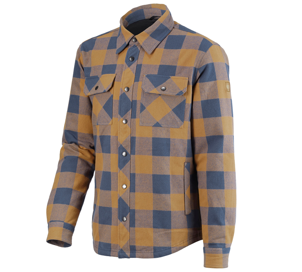Maglie | Pullover | Camicie: Camicia a scacchi Allseason e.s.iconic + marrone mandorla/blu ossido