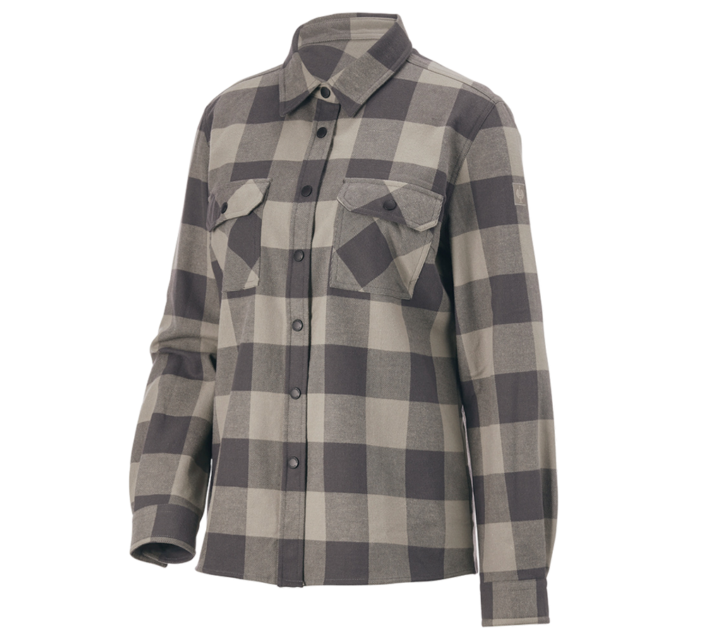 Maglie | Pullover | Bluse: Camicia a scacchi e.s.iconic, donna + grigio delfino/grigio carbone