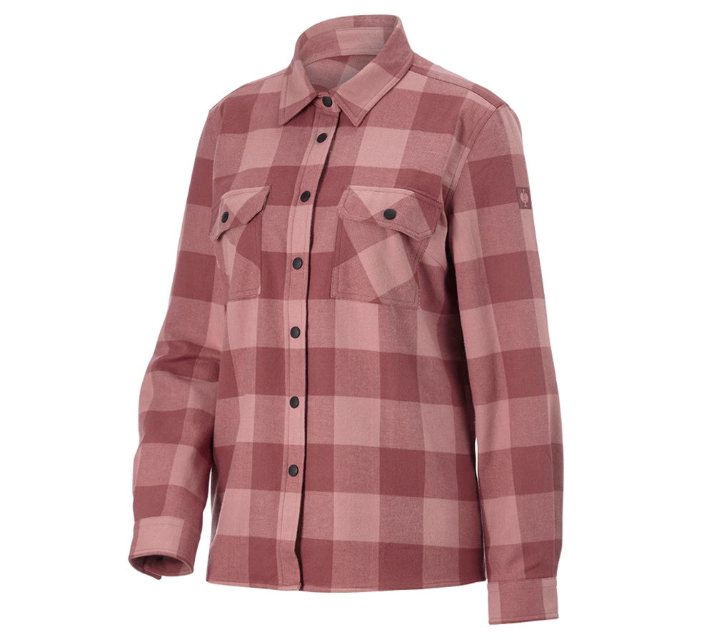 Maglie | Pullover | Bluse: Camicia a scacchi e.s.iconic, donna + rosa quarzo/rosso ossido