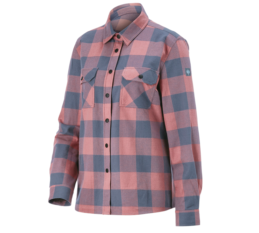 Maglie | Pullover | Bluse: Camicia a scacchi e.s.iconic, donna + rosa quarzo/blu ossido