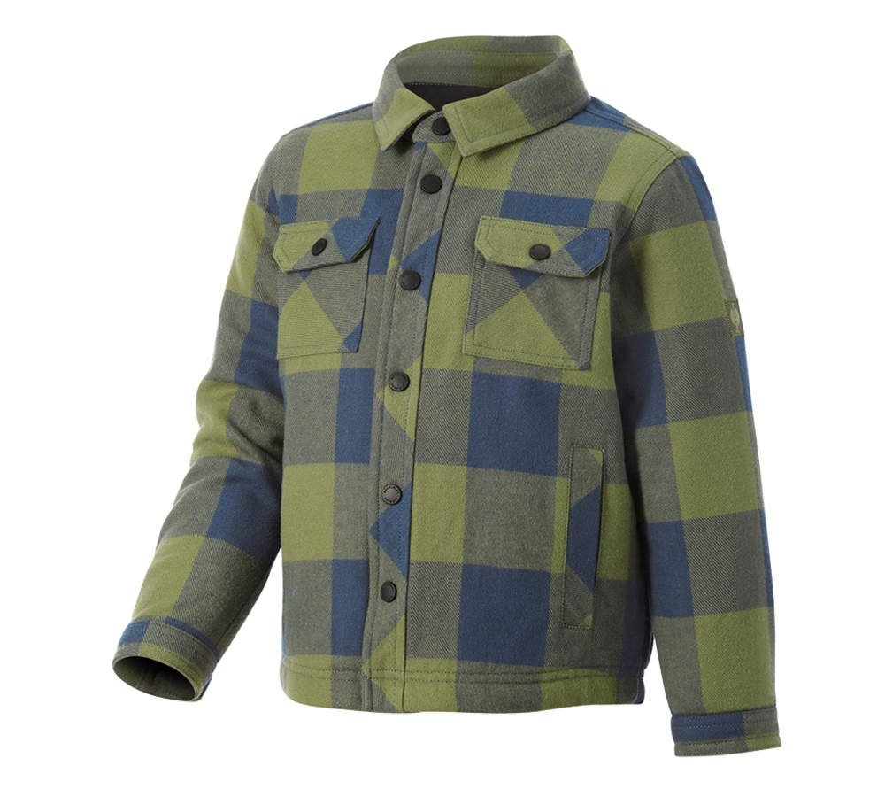 Maglie | Pullover | T-Shirt: Camicia a scacchi Allseason e.s.iconic, bambino + verde montagna/blu ossido