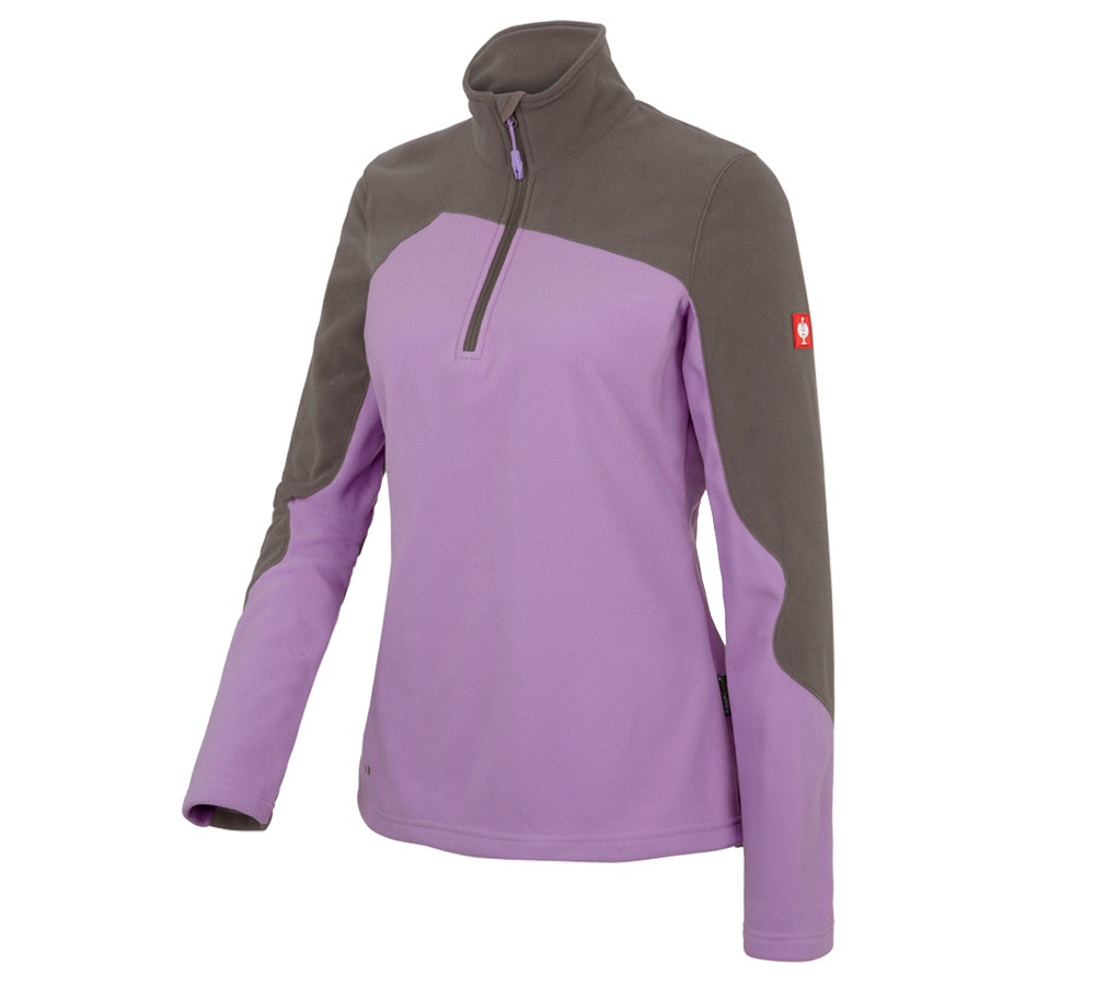 Shirts & Co.: Fleece Troyer e.s.motion 2020, Damen + lavendel/stein