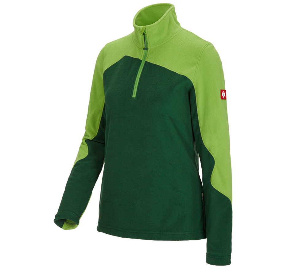 Maglie | Pullover | Bluse: Troyer in pile e.s.motion 2020, donna + verde/verde mare