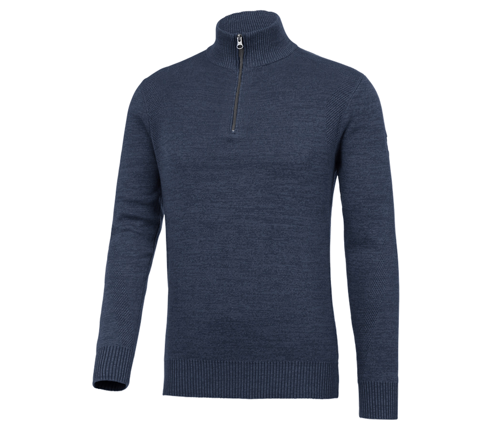 Maglie | Pullover | Camicie: e.s. troyer in maglia + blu notte melange