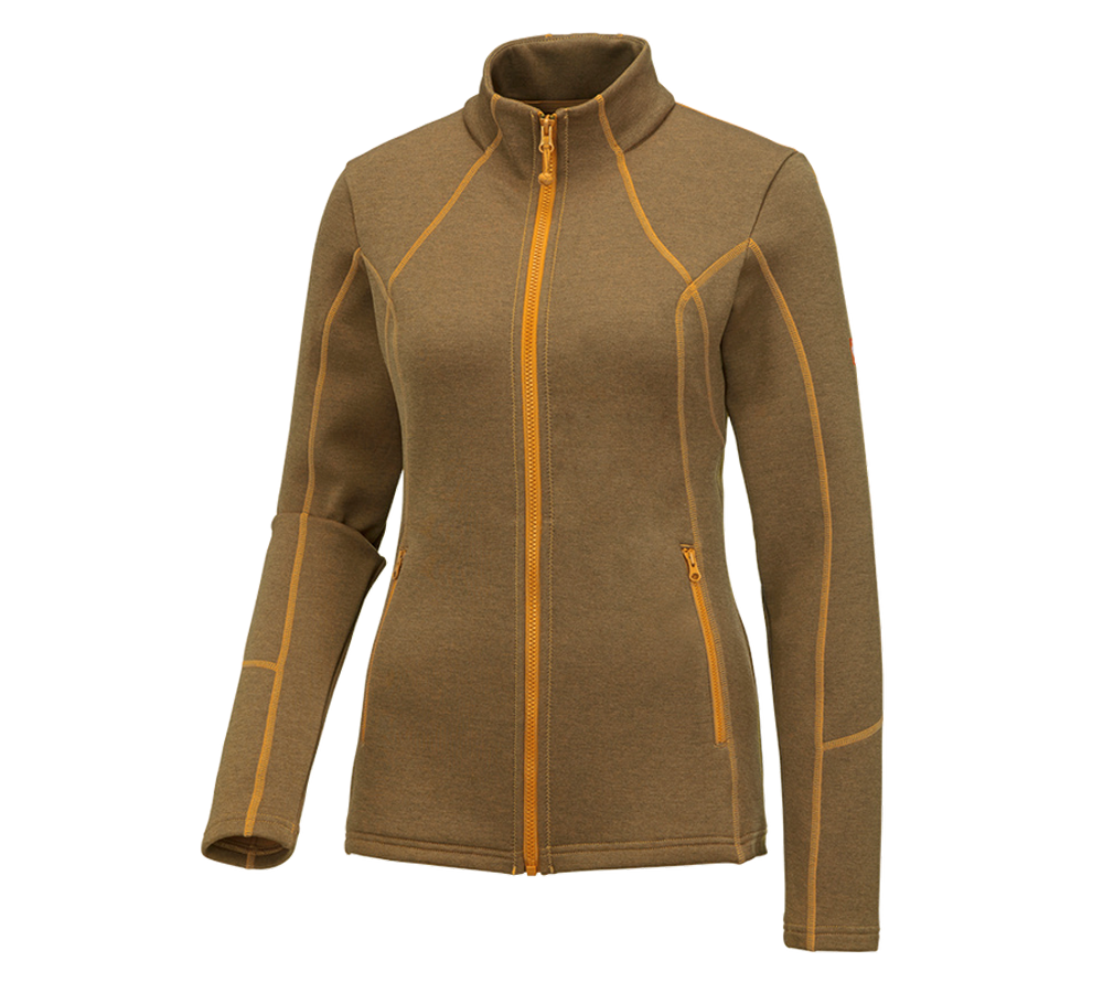 Maglie | Pullover | Bluse: e.s. giacca funzionale melange, donna + arancio chiaro melange