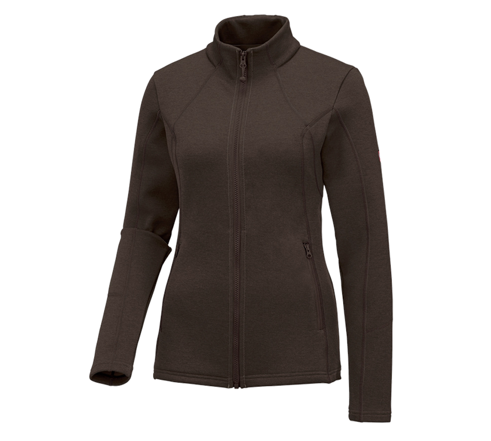 Maglie | Pullover | Bluse: e.s. giacca funzionale melange, donna + castagna melange