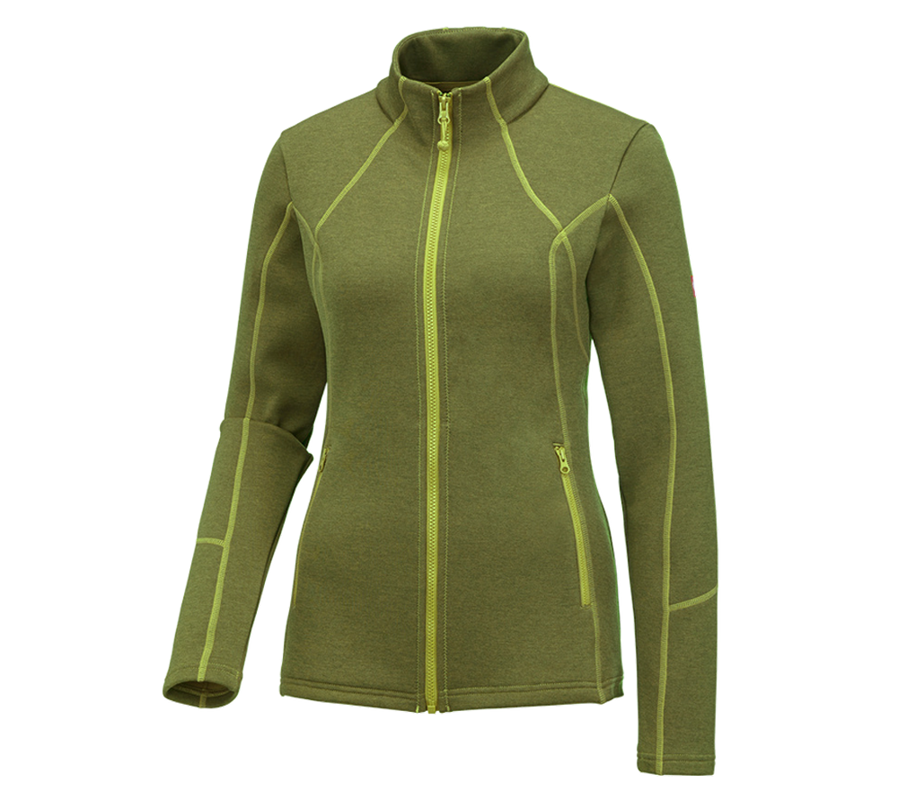 Maglie | Pullover | Bluse: e.s. giacca funzionale melange, donna + verde maggio melange