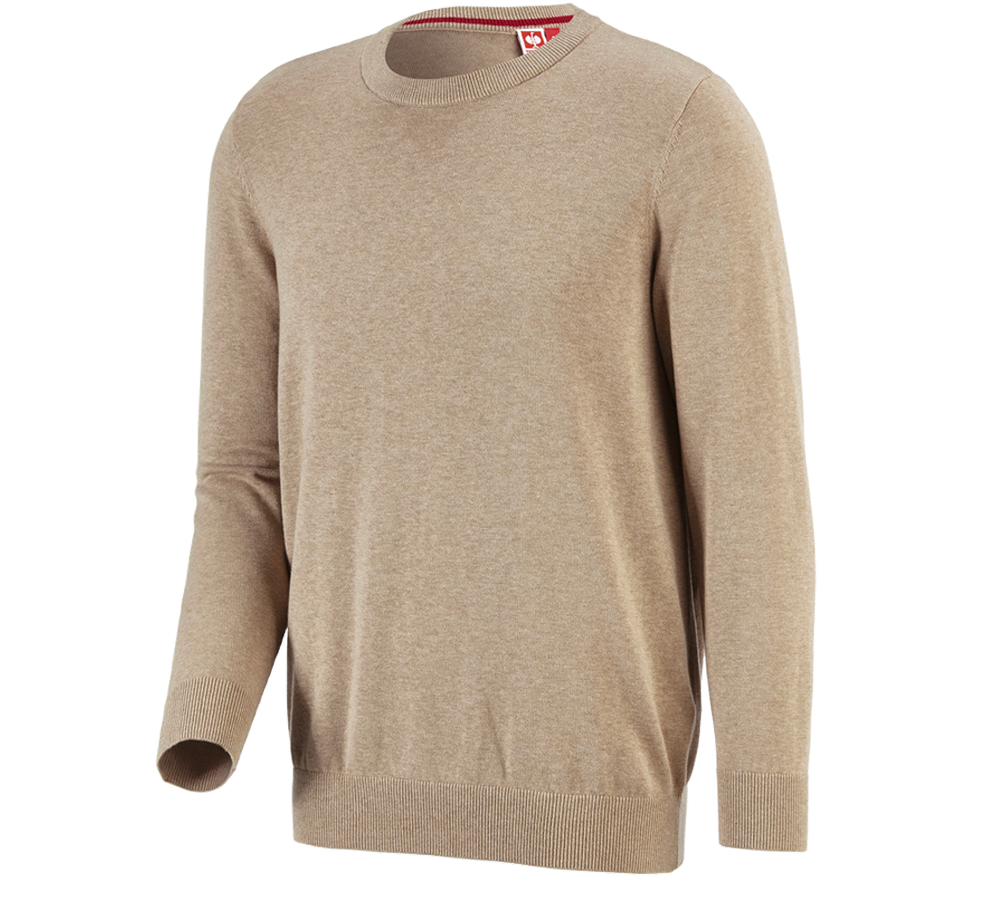 Maglie | Pullover | Camicie: e.s. pullover in maglia, a collo rotondo + kaki melange