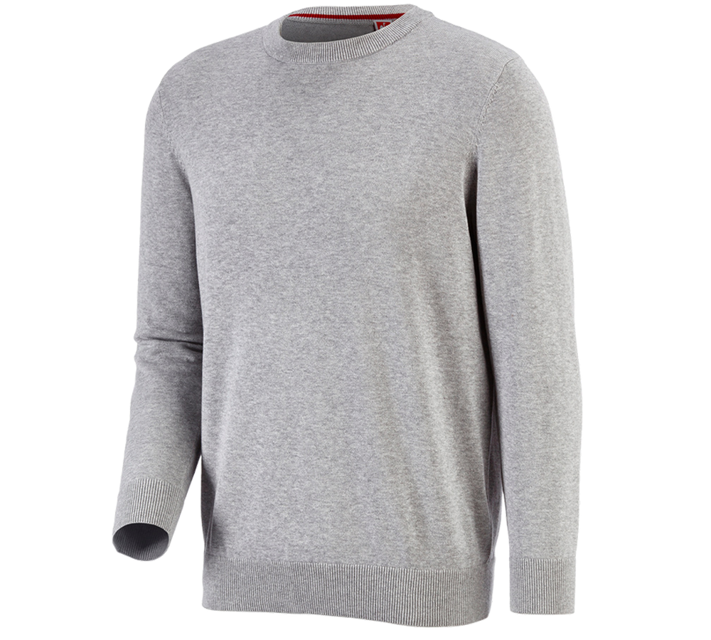 Temi: e.s. pullover in maglia, a collo rotondo + grigio melange