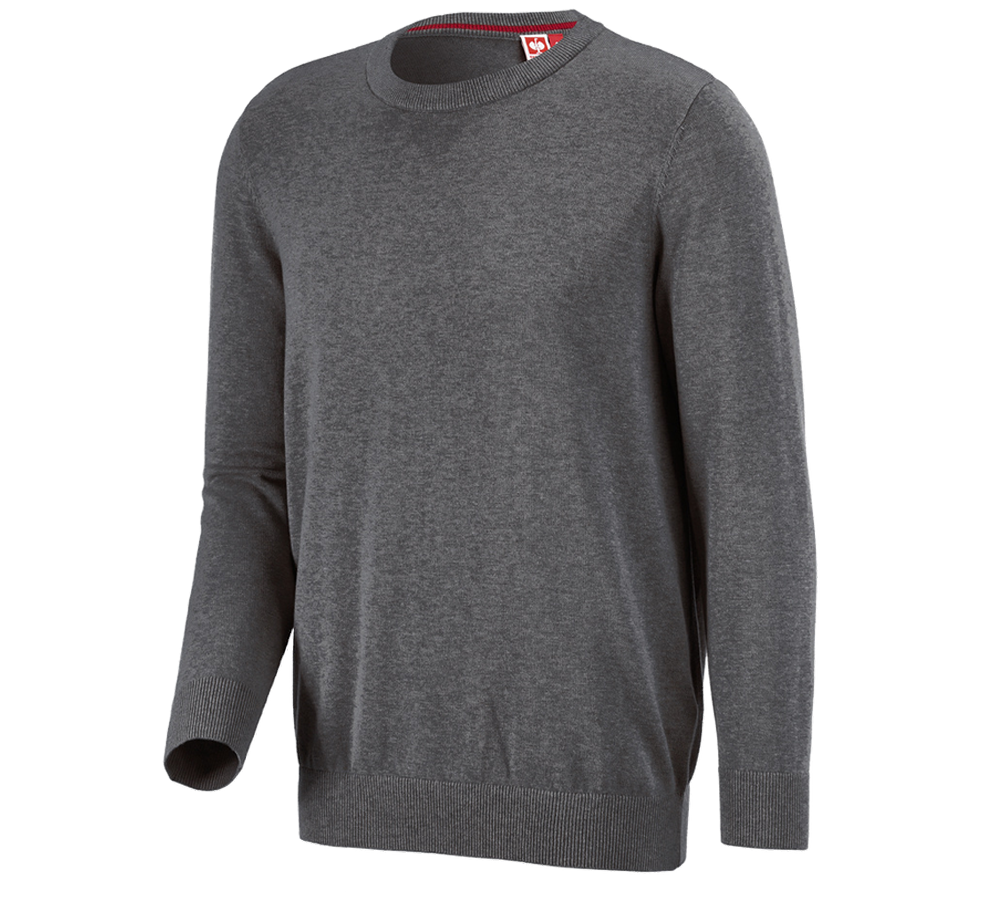 Maglie | Pullover | Camicie: e.s. pullover in maglia, a collo rotondo + antracite  melange