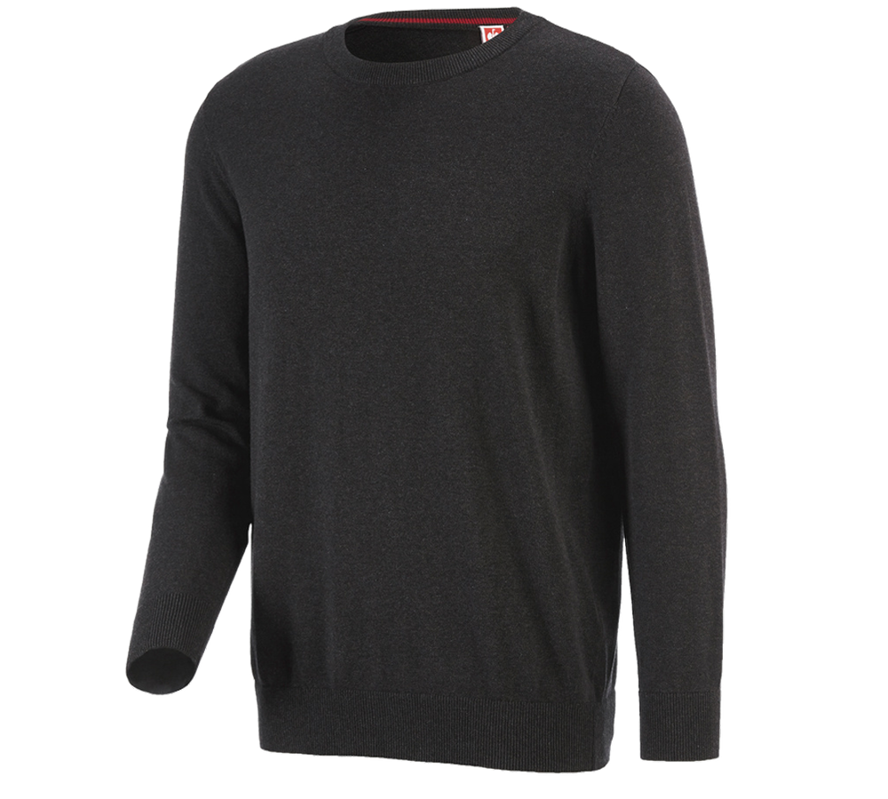 Maglie | Pullover | Camicie: e.s. pullover in maglia, a collo rotondo + grafite melange