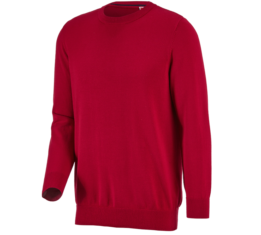 Temi: e.s. pullover in maglia, a collo rotondo + rosso