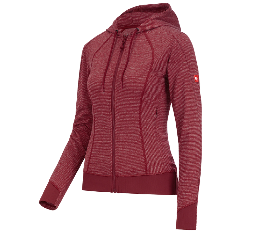 Maglie | Pullover | Bluse: e.s. giacca funzionale con cappuccio stripe, donna + rubino