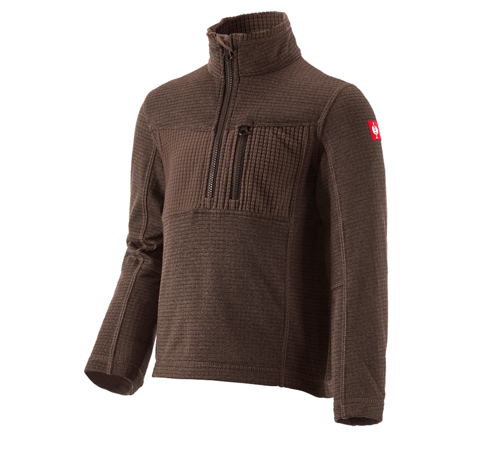Maglie | Pullover | T-Shirt: Troyer climacell e.s.dynashield, bambino + castagna melange