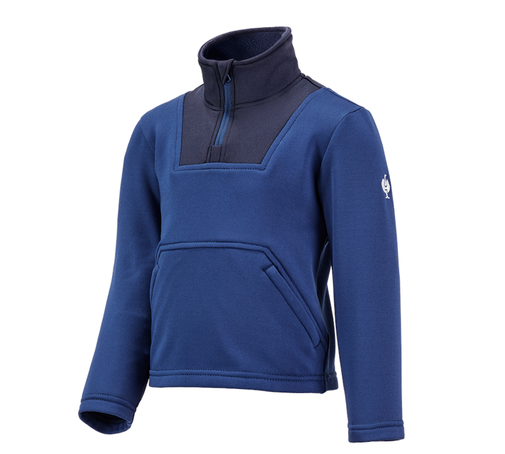 Maglie | Pullover | T-Shirt: Troyer funz. thermo stretch e.s.concrete, bambino + blu alcalino/blu profondo