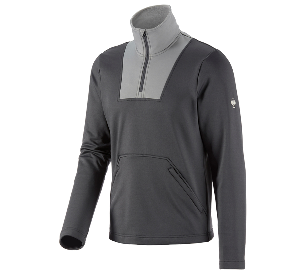 Maglie | Pullover | Camicie: Troyer funzionale thermo stretch e.s.concrete + antracite /grigio perla