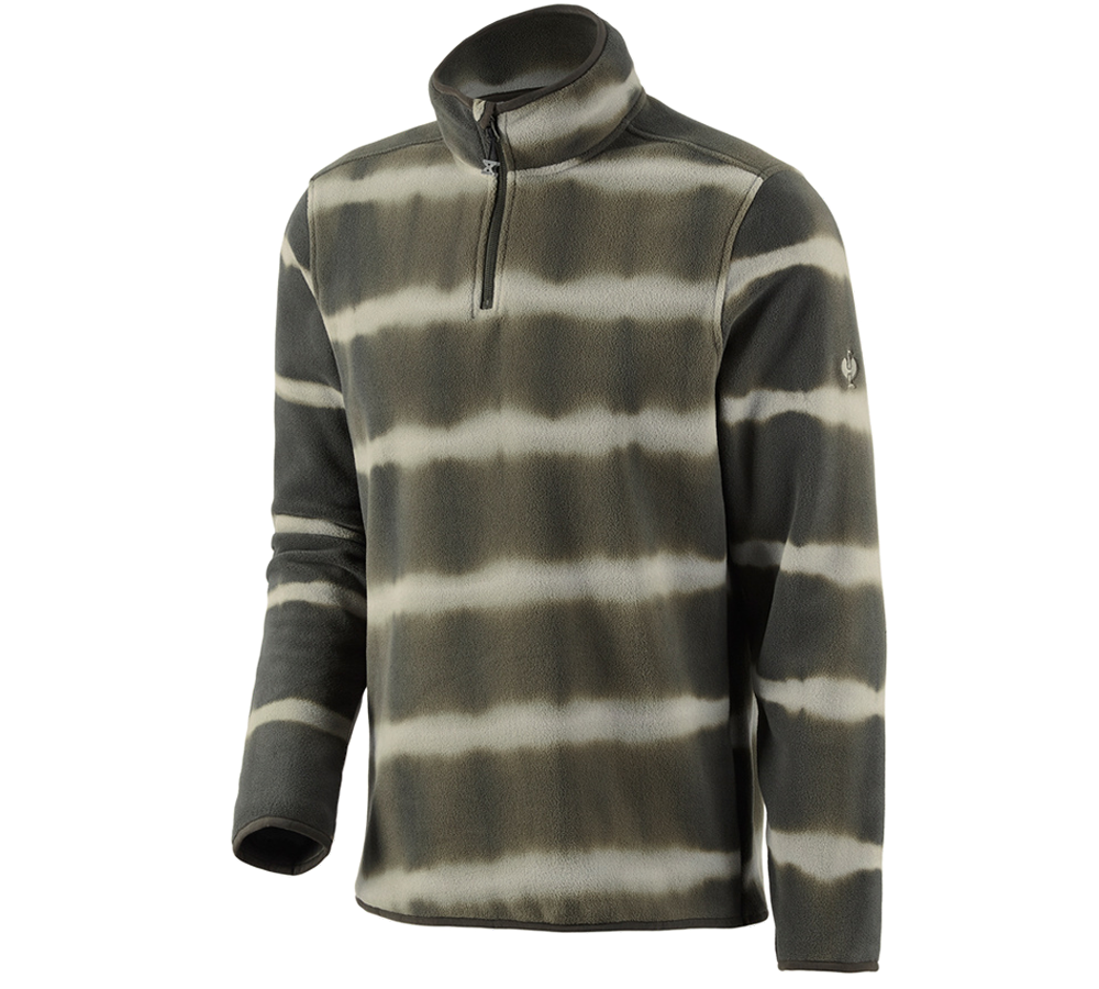 Maglie | Pullover | Camicie: Troyer in pile tie-dye e.s.motion ten + verde mimetico/verde palude