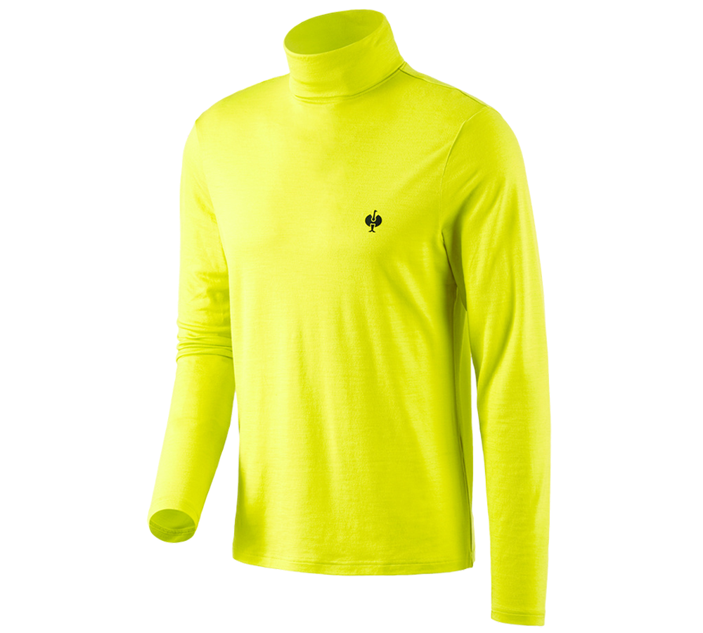 Maglie | Pullover | Camicie: Maglia a collo alto merino e.s.trail + giallo acido/nero