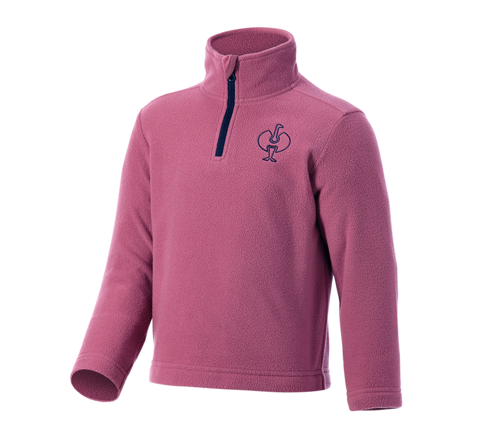 Maglie | Pullover | T-Shirt: Troyer in pile e.s.trail, bambino + rosa tara/blu profondo