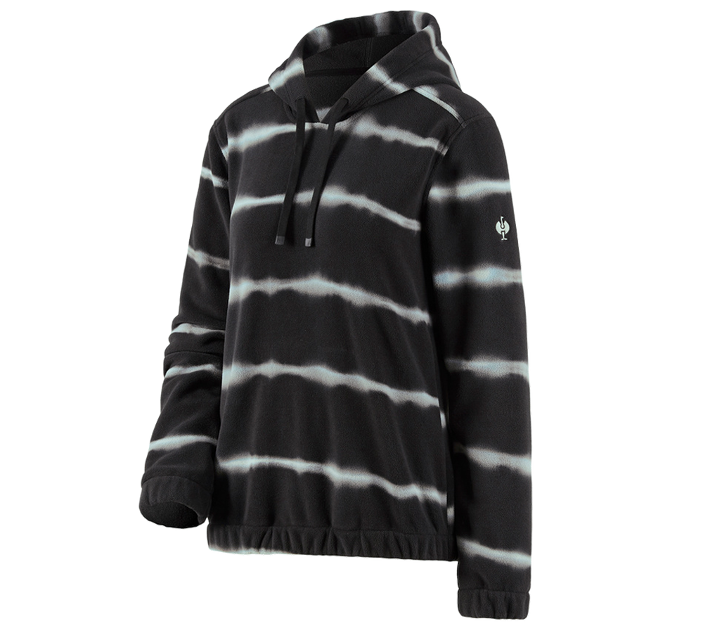 Maglie | Pullover | Camicie: Hoody in pile tie-dye e.s.motion ten, donna + nero ossido/grigio magnete