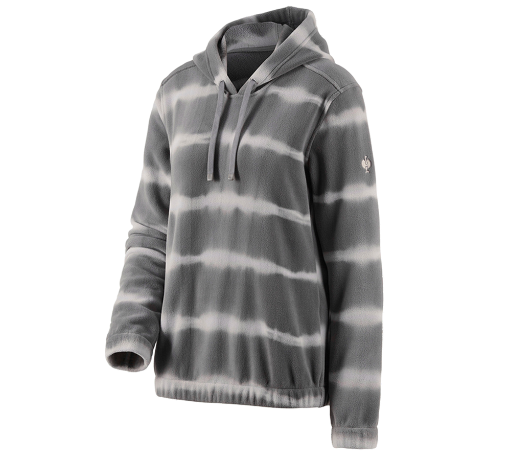Maglie | Pullover | Camicie: Hoody in pile tie-dye e.s.motion ten, donna + granito/grigio opale