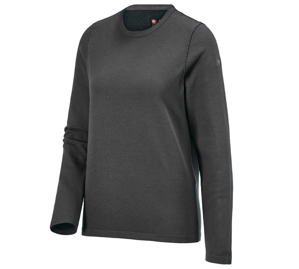 Maglie | Pullover | Bluse: Pullover in maglia e.s.iconic, donna + grigio carbone