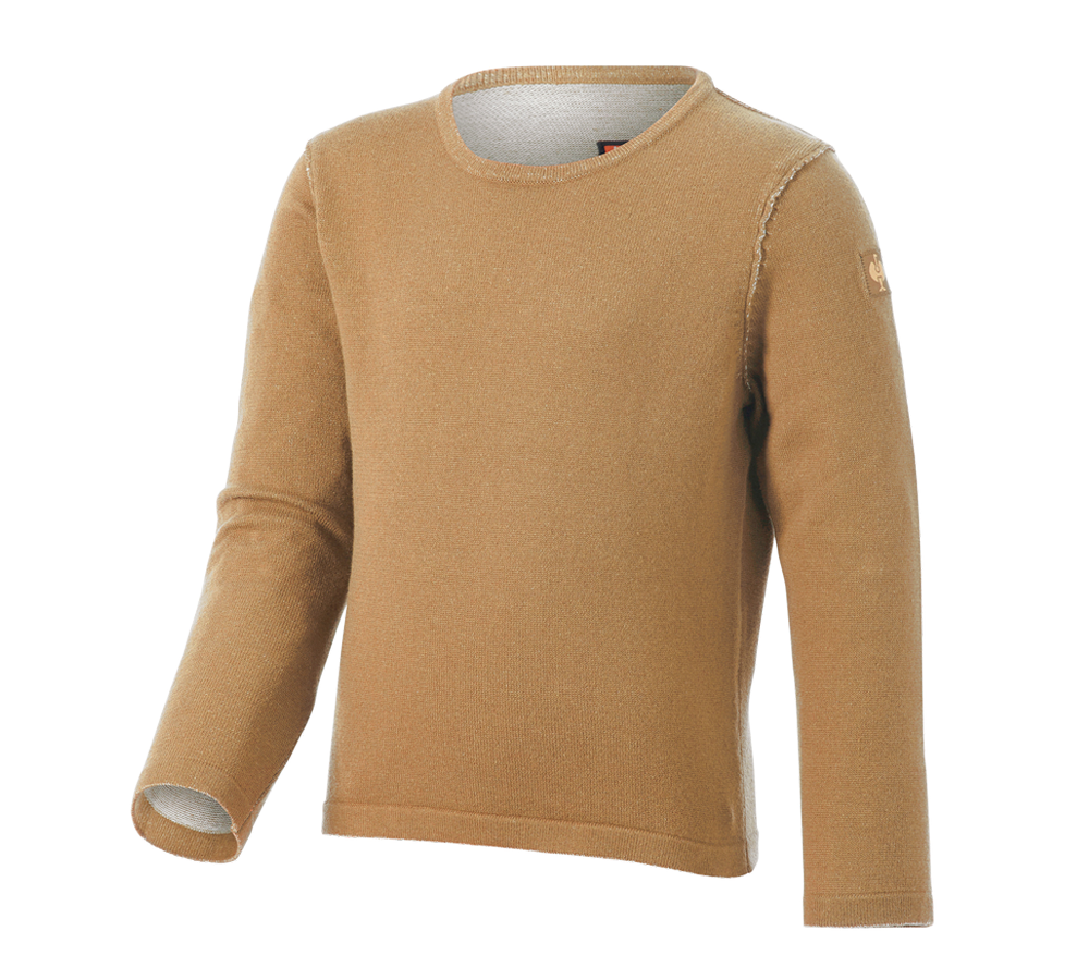 Maglie | Pullover | T-Shirt: Pullover in maglia e.s.iconic, bambino + marrone mandorla