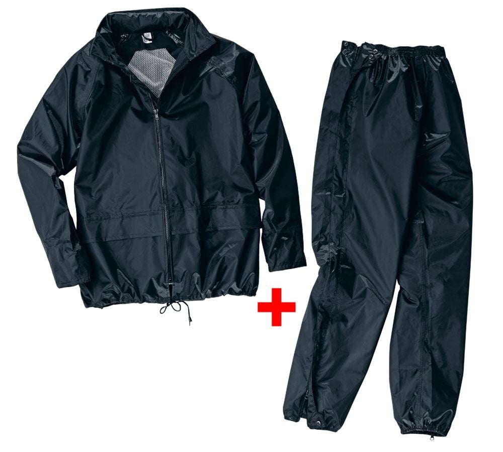 Giacche: Set giacca/pantaloni antipioggia + nero