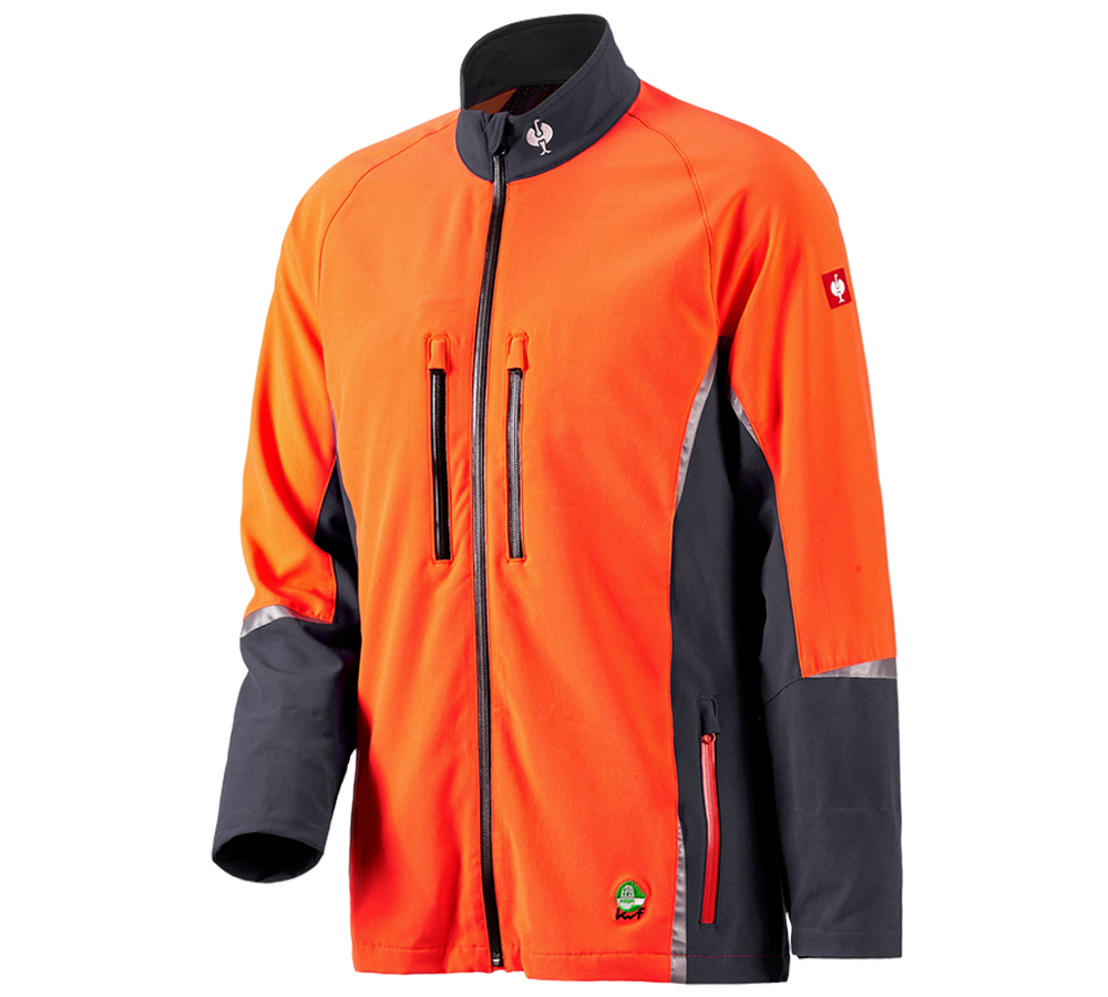 Abbigliamento forestale / antitaglio: e.s. giacca forestale, KWF + grigio/arancio fluo