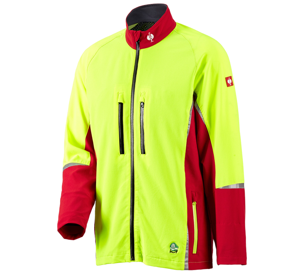 Abbigliamento forestale / antitaglio: e.s. giacca forestale, KWF + rosso/giallo fluo