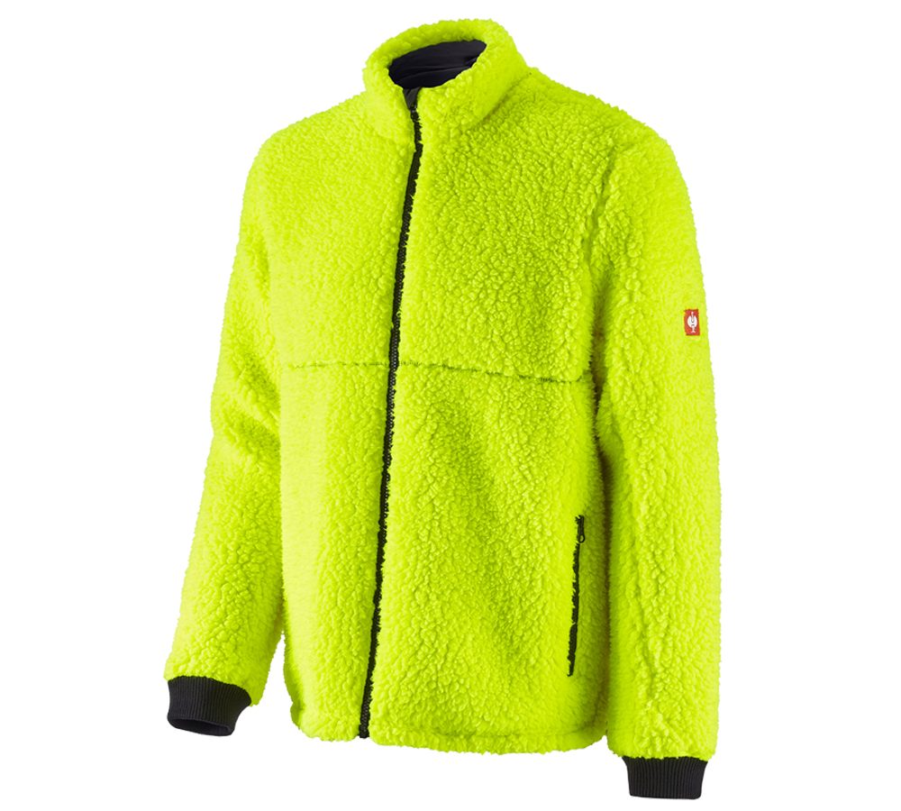 Giacche: e.s. giacca forestale in finta pelliccia + giallo fluo