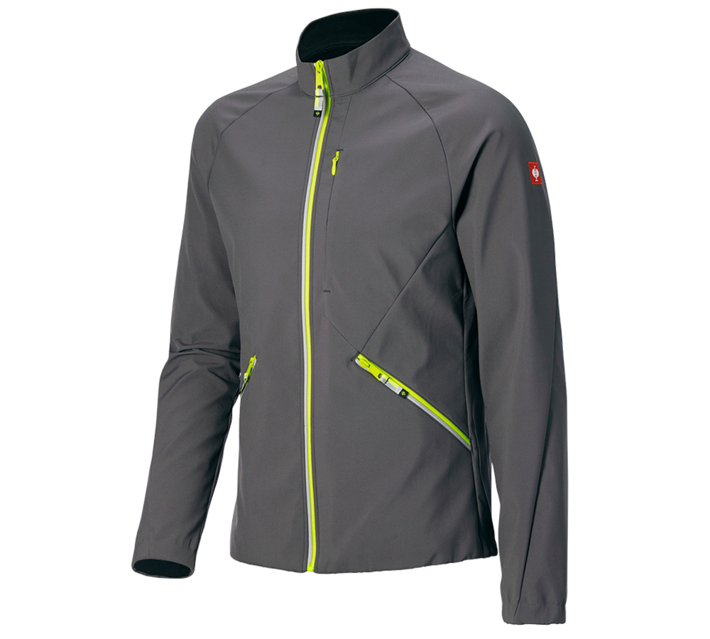 Giacche: Giacca Softshell e.s.ambition + antracite /giallo fluo