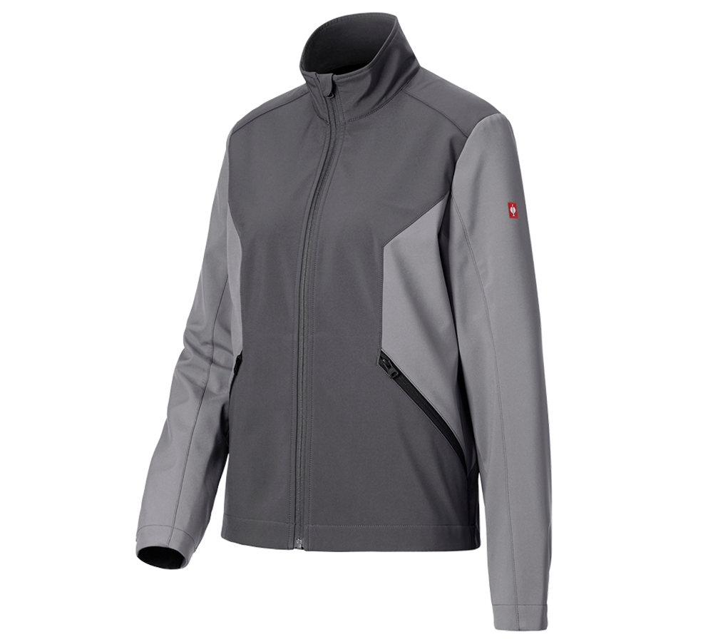 Giacche da lavoro: Giacca Softshell e.s.trail pure, donna + grigio carbone/grigio basalto