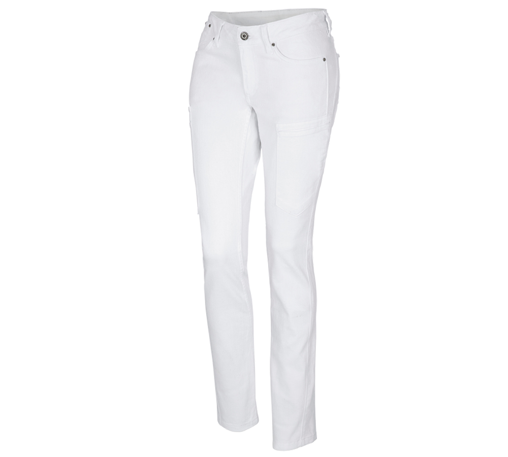 Pantaloni da lavoro: e.s. 7-Pocket-Jeans, donna + bianco