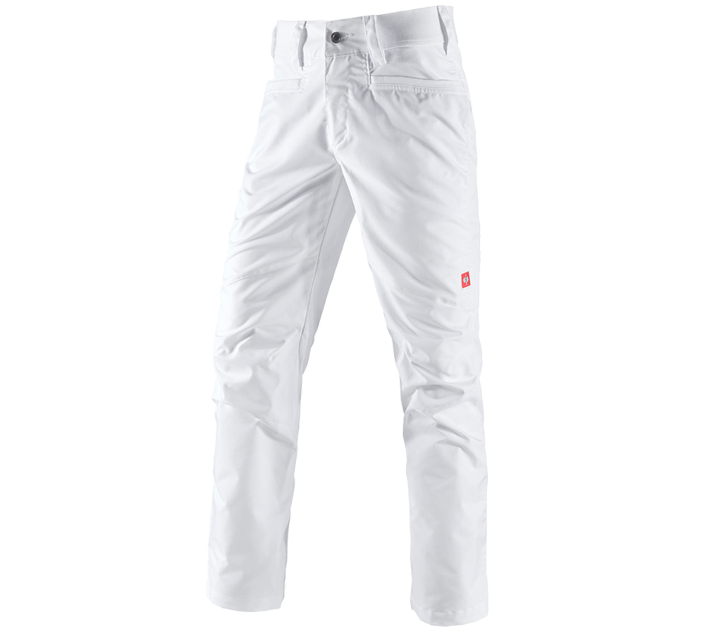 Pantaloni: e.s. pantaloni da lavoro base, uomo + bianco