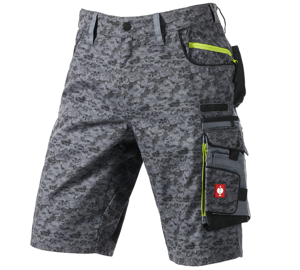Pantaloni: e.s. shorts Pixel + grigio/grafite/limetta
