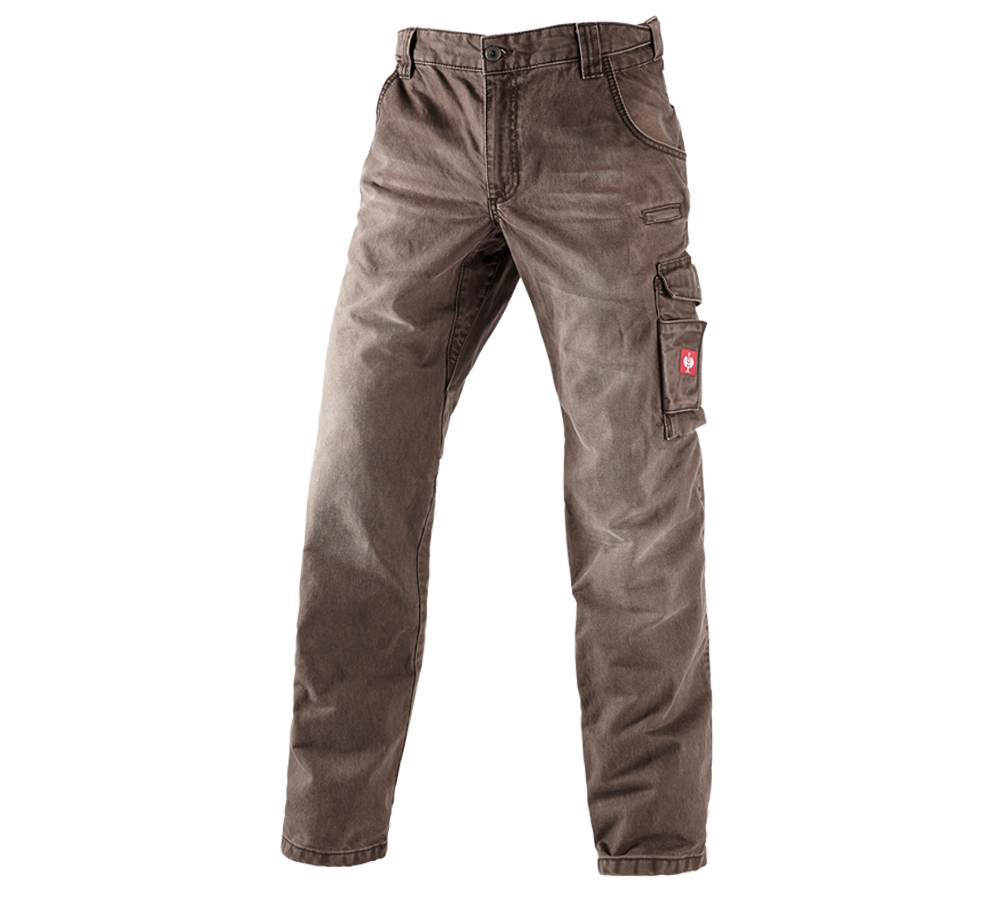 Pantaloni: e.s. Worker-Jeans + castagna