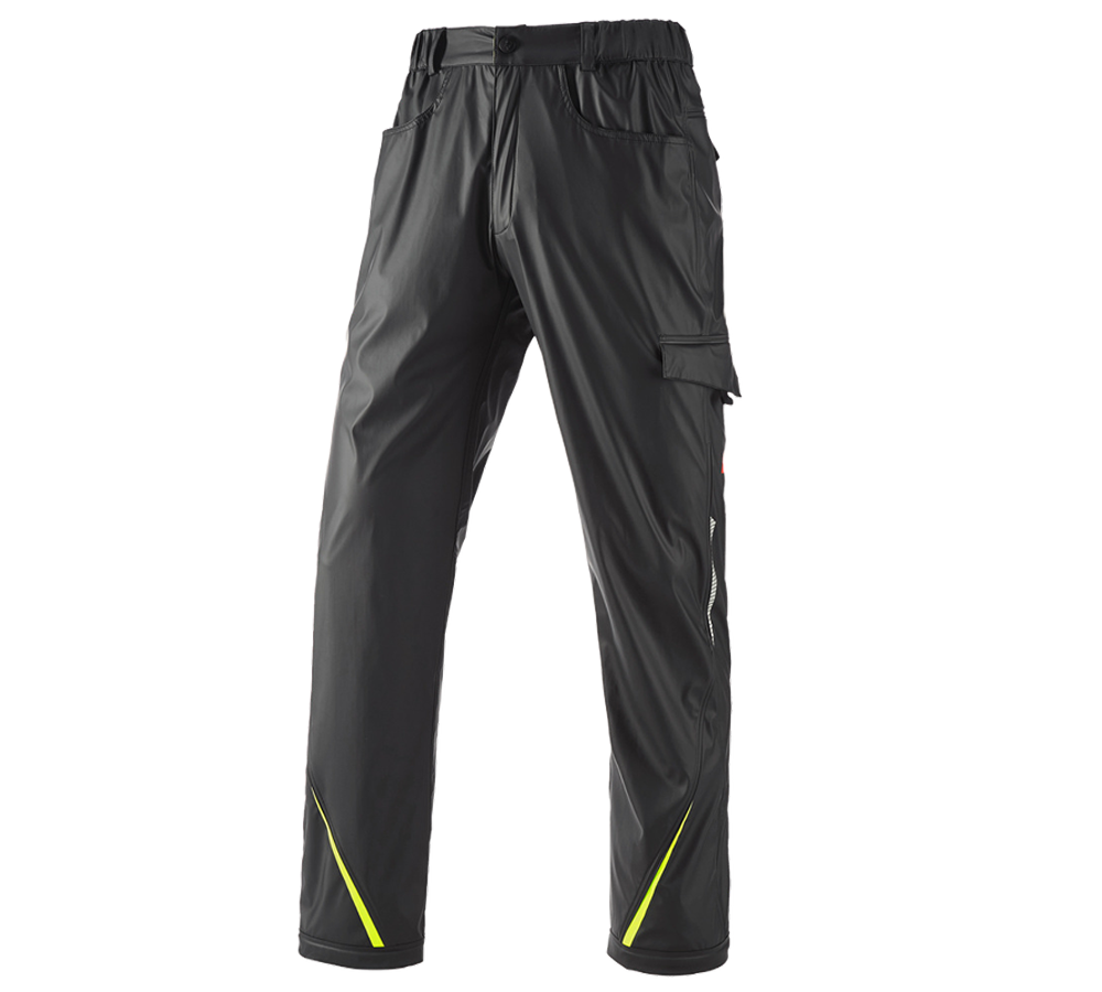 Pantaloni: Pantaloni antipioggia e.s.motion 2020 superflex + nero/giallo fluo/arancio fluo