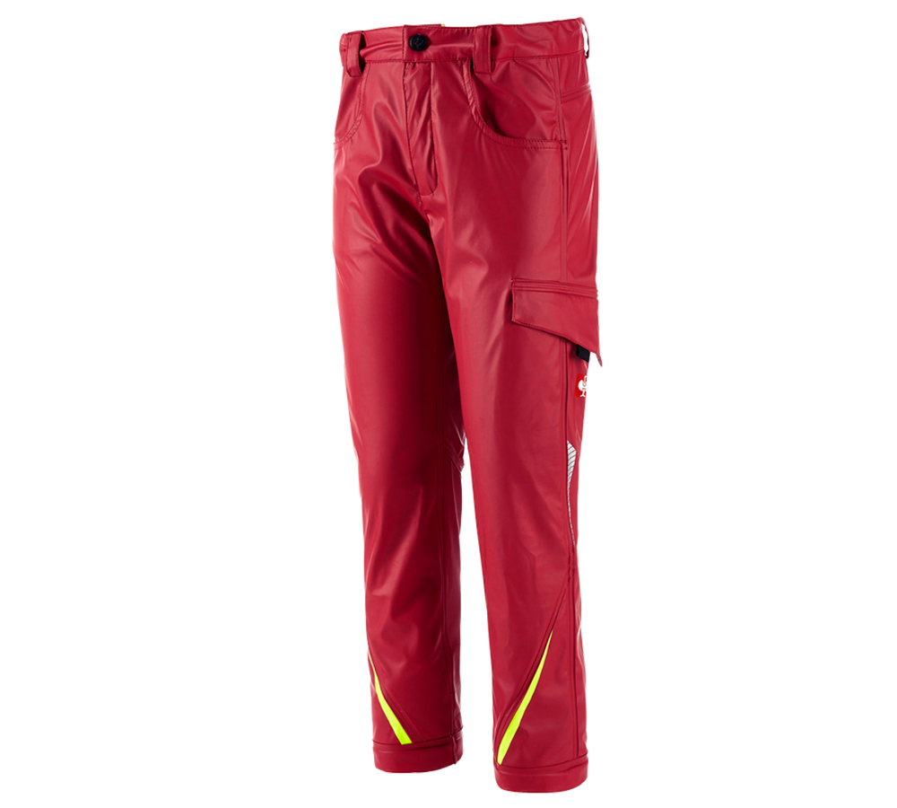 Pantaloni: Pant.antipioggia e.s.motion 2020 superflex,bambino + rosso fuoco/giallo fluo