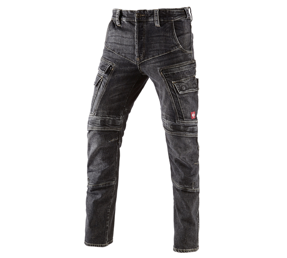 Installateur / Klempner: e.s. Cargo Worker-Jeans POWERdenim + blackwashed