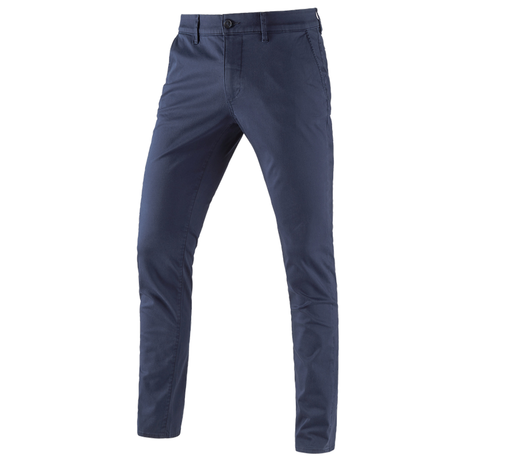 Pantaloni: e.s. pantaloni da lavoro 5-Pocket Chino + blu scuro