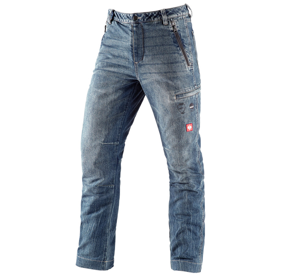 Pantaloni: e.s. jeans forestali antitaglio + stonewashed