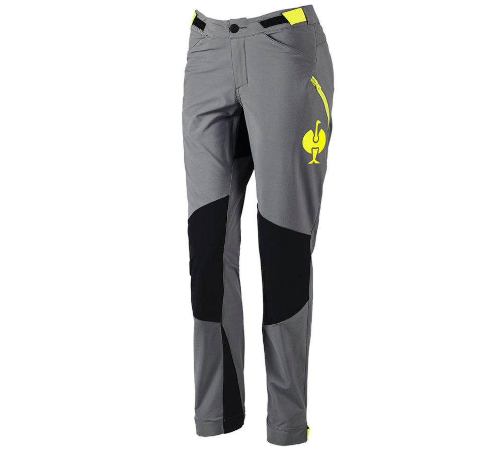 Pantaloni da lavoro: Pantaloni funzionali e.s.trail, donna + grigio basalto/giallo acido