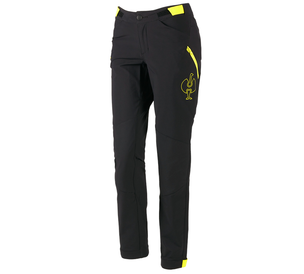 Pantaloni da lavoro: Pantaloni funzionali e.s.trail, donna + nero/giallo acido