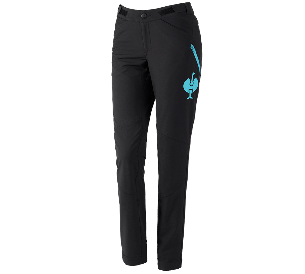 Temi: Pantaloni funzionali e.s.trail, donna + nero/turchese lapis