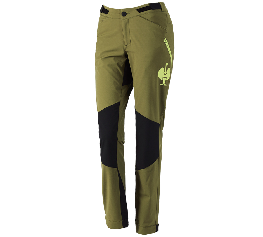 Abbigliamento: Pantaloni funzionali e.s.trail, donna + verde ginepro/verde lime